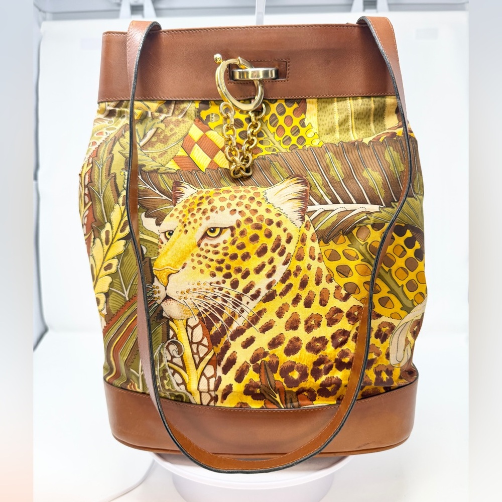 Salvatore Ferragamo Vintage Safari Jungle Animal Botanical Shoulder bag